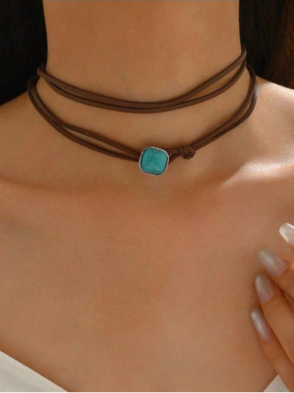 Vintage Bohemian Brown Wrap Choker Necklace